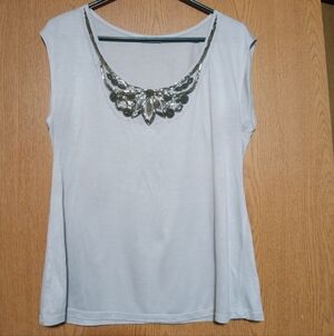 H&M Elegant White Embellished Women's Top